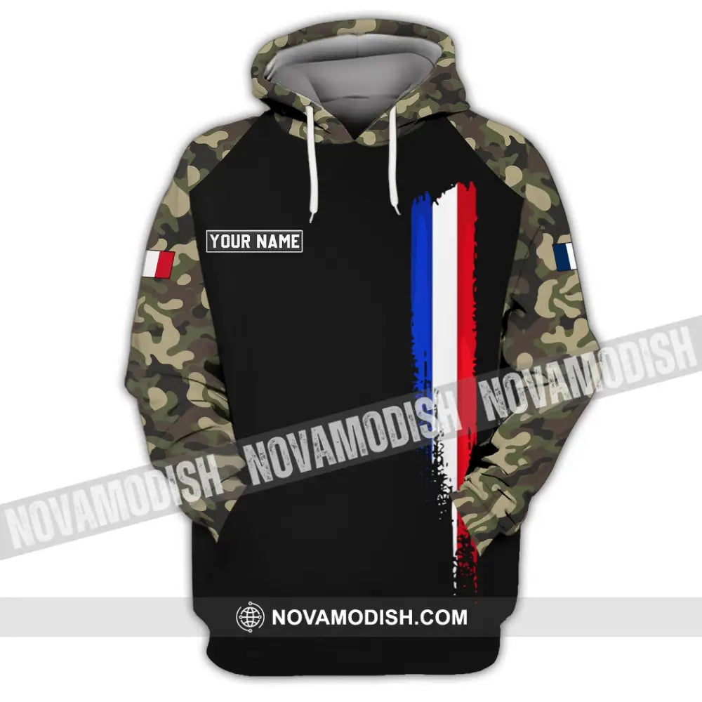 Unisex Shirt - Custom Name Shirt - France Logo Flag Color Line Shirt Hoodie / S T-shirt