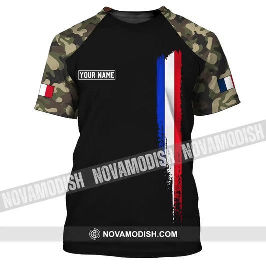 Unisex Shirt - Custom Name Shirt - France Logo Flag Color Line Shirt T-Shirt / S T-shirt