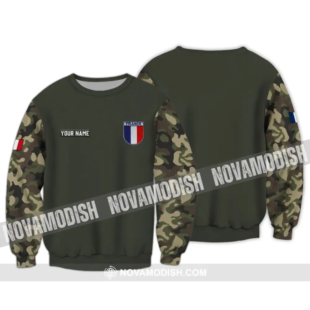 Unisex Shirt - Custom Name Shirt - France Logo Flag Color Shirt Long Sleeve / S T-shirt