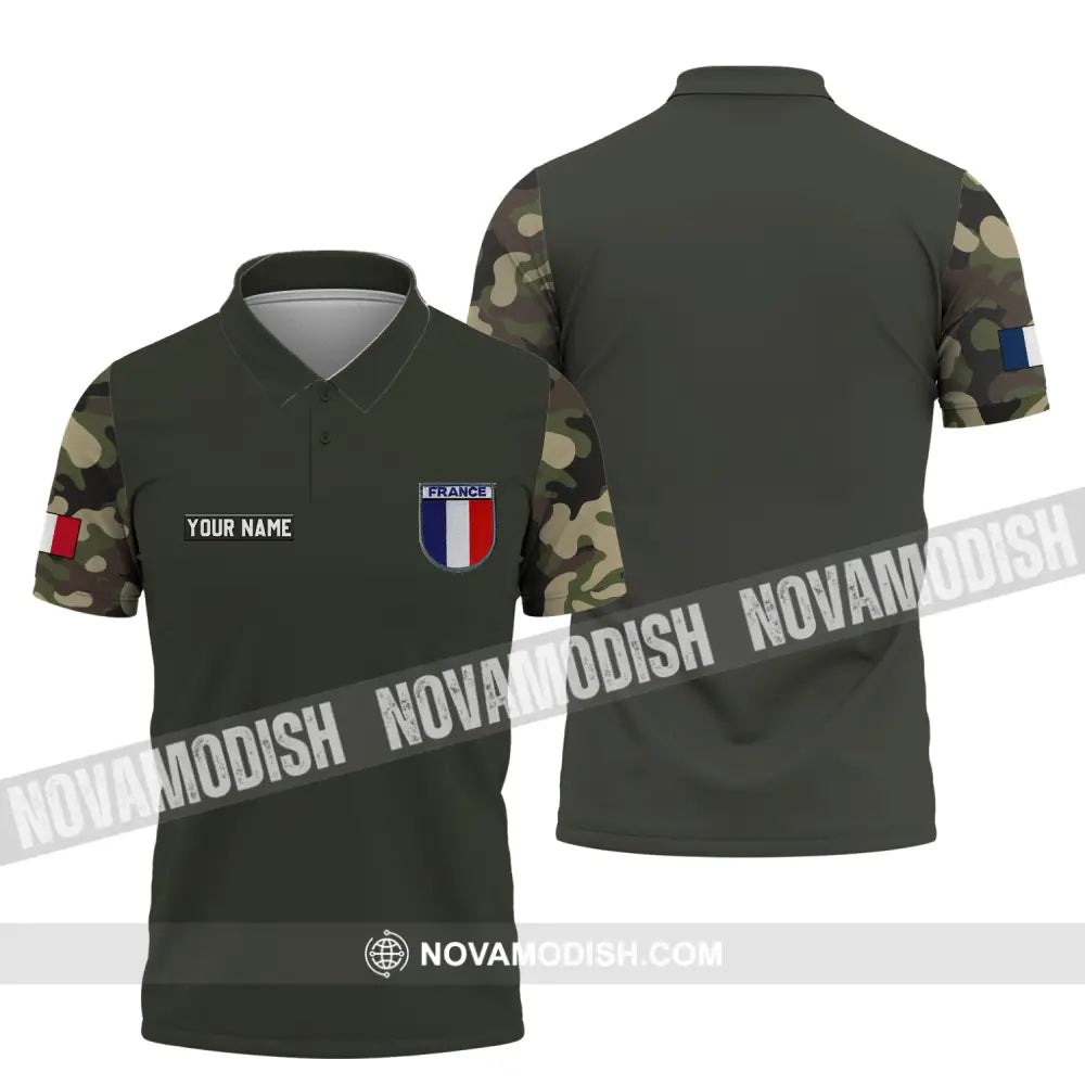 Unisex Shirt - Custom Name Shirt - France Logo Flag Color Shirt Polo Shirt / S T-shirt