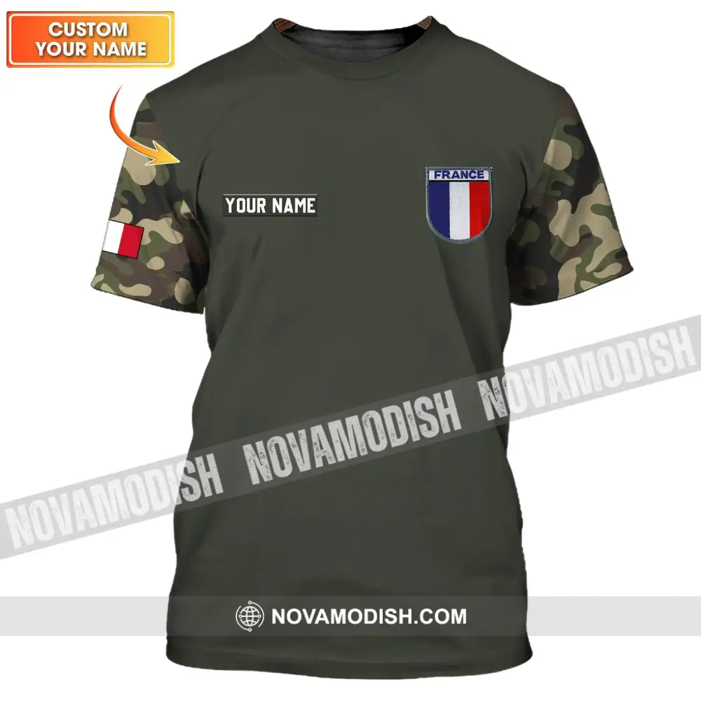 Unisex Shirt - Custom Name Shirt - France Logo Flag Color Shirt T-shirt