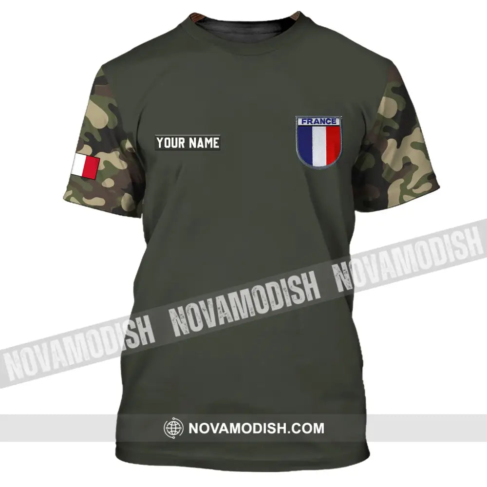 Unisex Shirt - Custom Name Shirt - France Logo Flag Color Shirt T-Shirt / S T-shirt