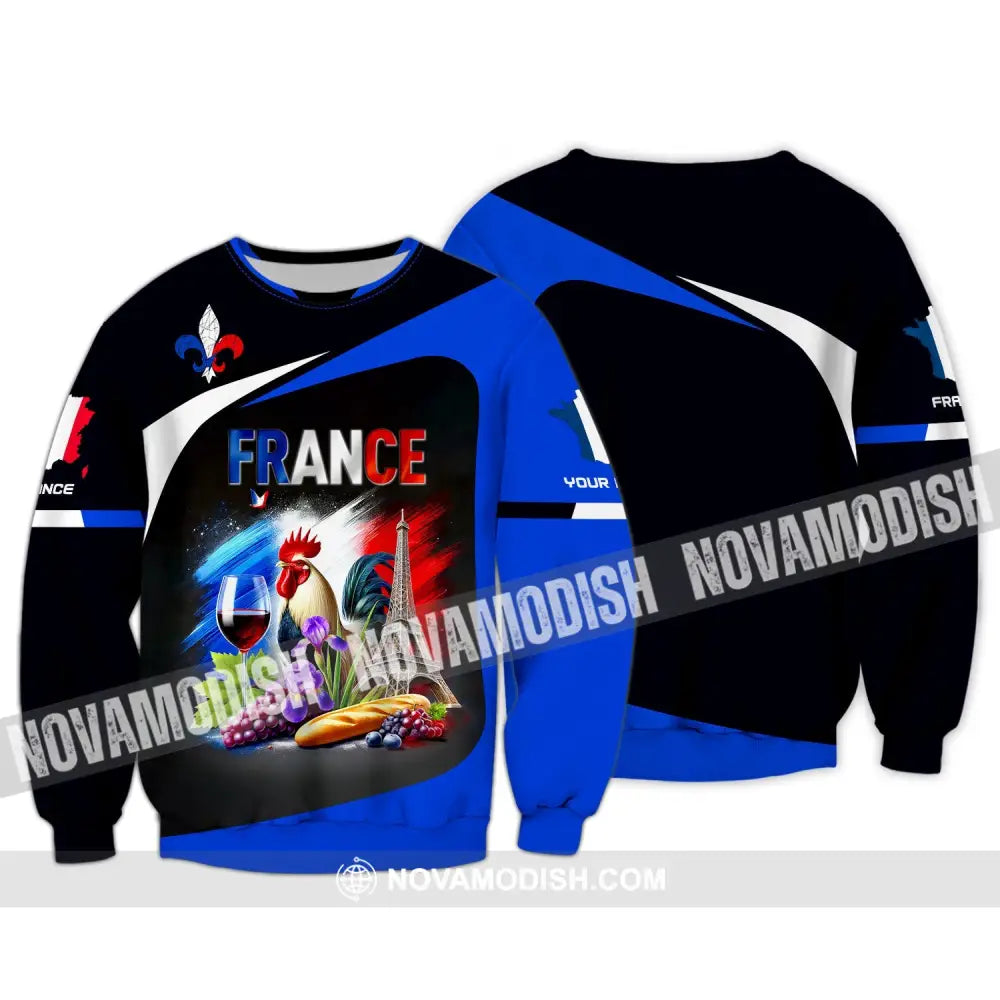 Unisex Shirt Custom Name France Love Polo Long Sleeve Gift / S T-Shirt