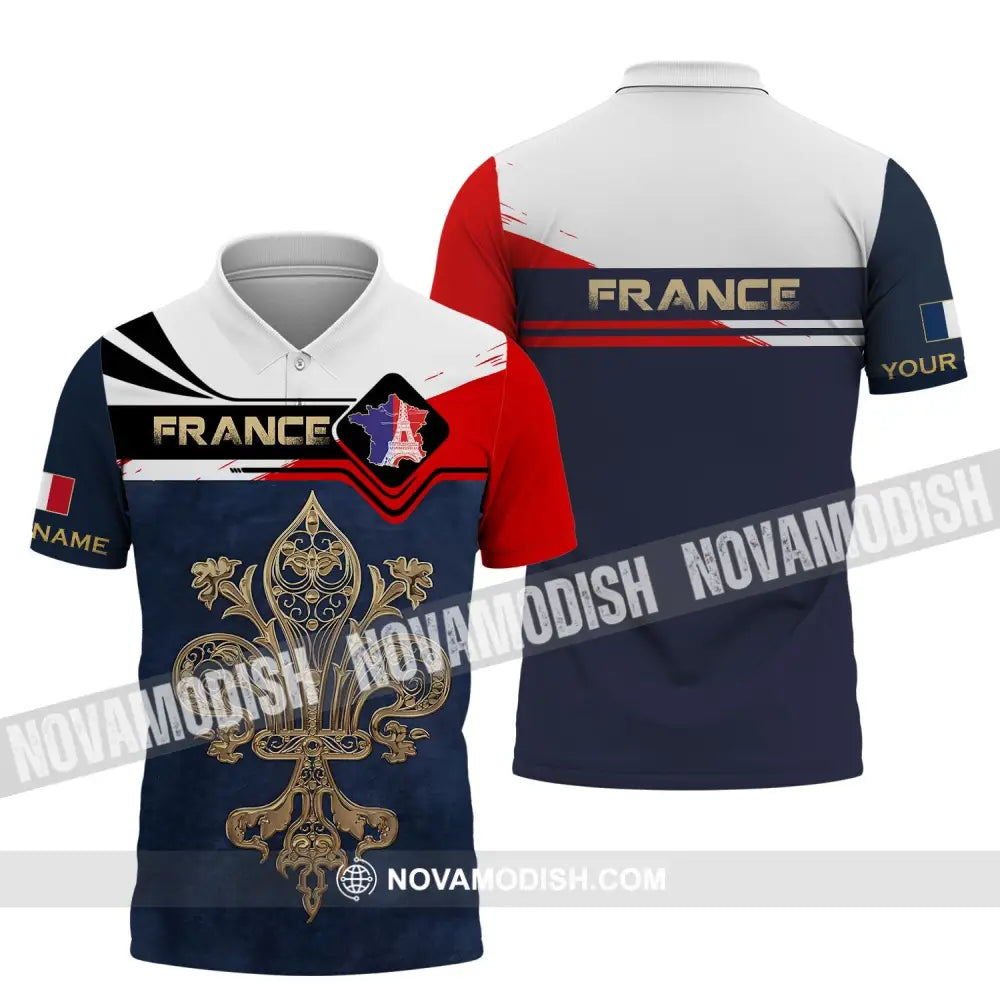 Unisex Shirt - Custom Name Shirt - France Map Shirt Polo Shirt / S T-shirt