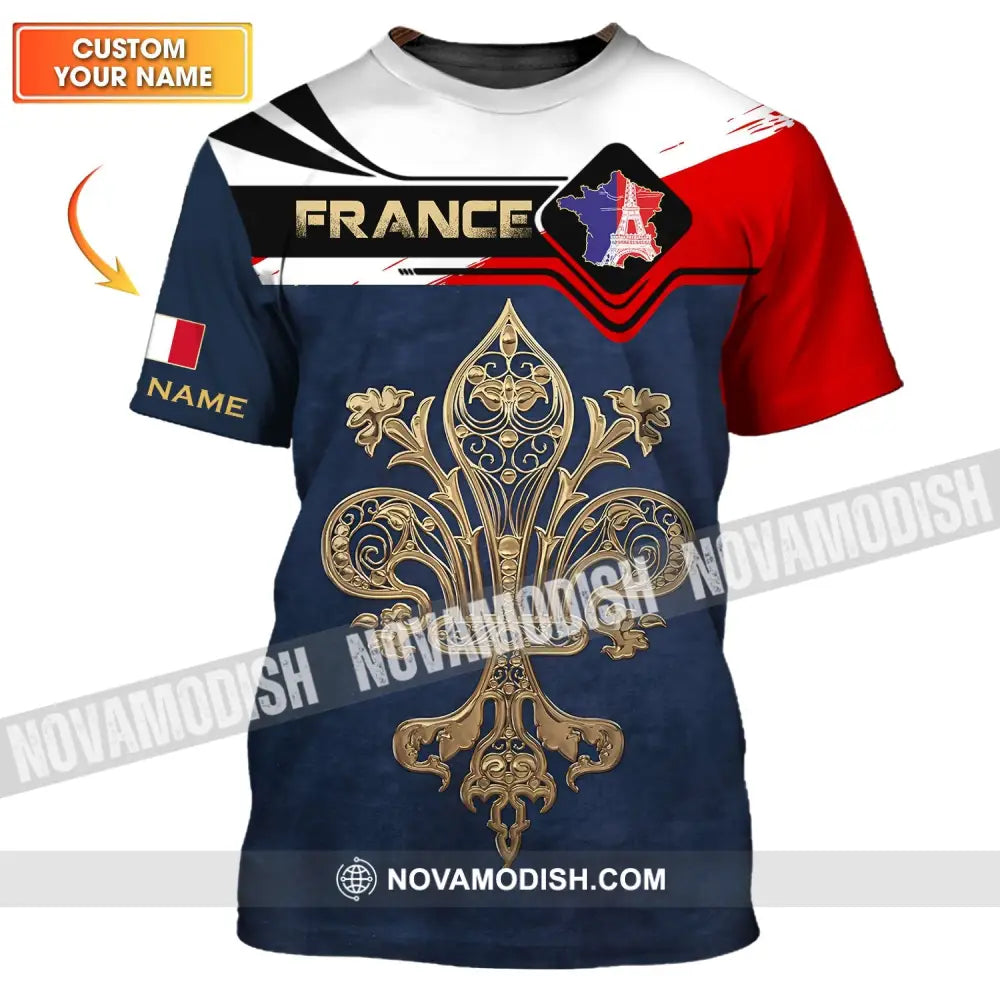 Unisex Shirt - Custom Name Shirt - France Map Shirt T-shirt