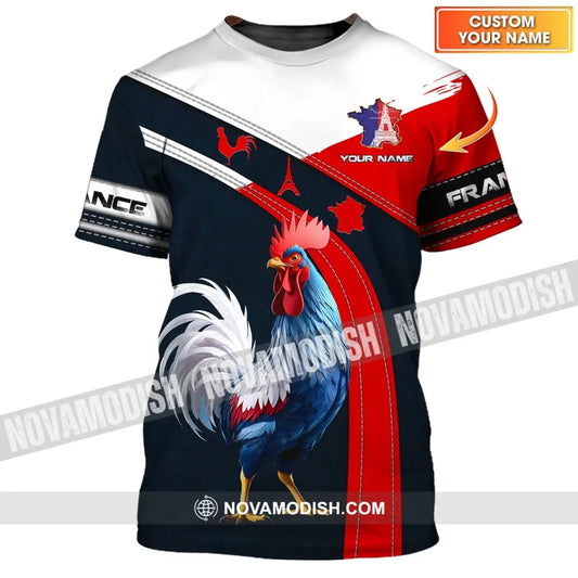 Unisex Shirt - Custom Name Shirt - France Map France The Gallic Rooster Shirt T-shirt