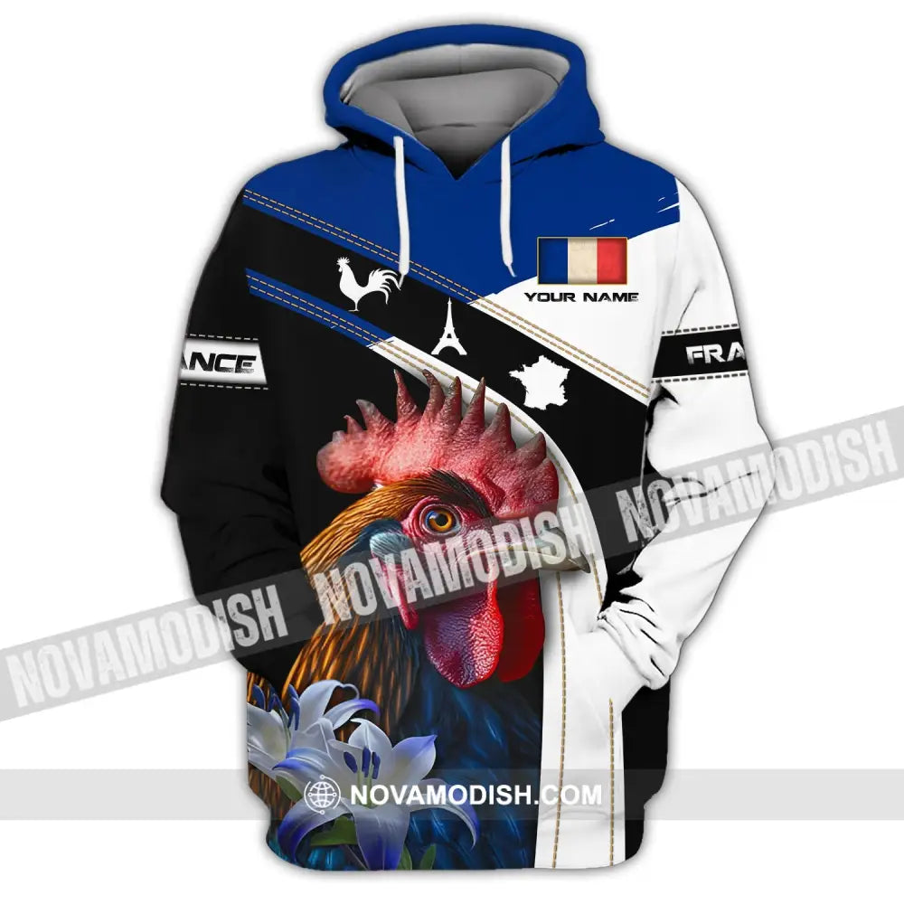 Unisex Shirt - Custom Name Shirt - France The Gallic Rooster Shirt Hoodie / S T-shirt