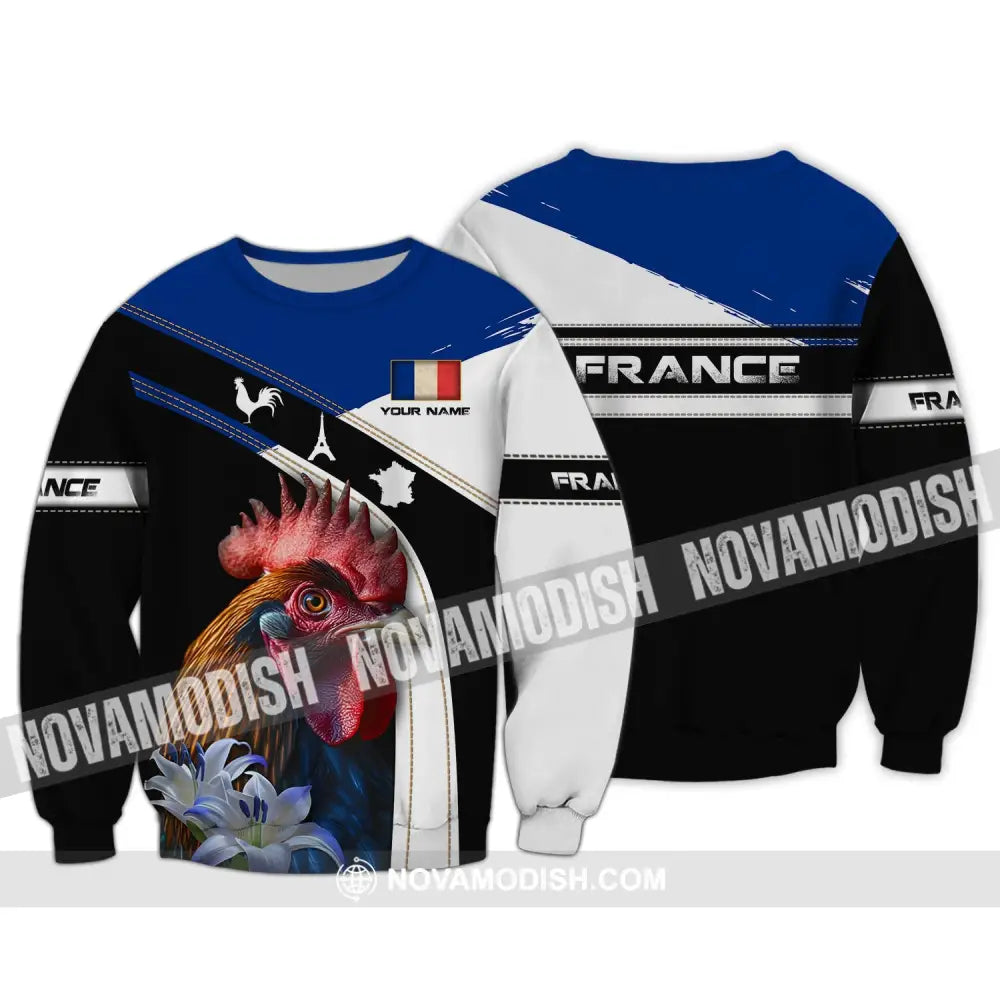 Unisex Shirt - Custom Name Shirt - France The Gallic Rooster Shirt Long Sleeve / S T-shirt