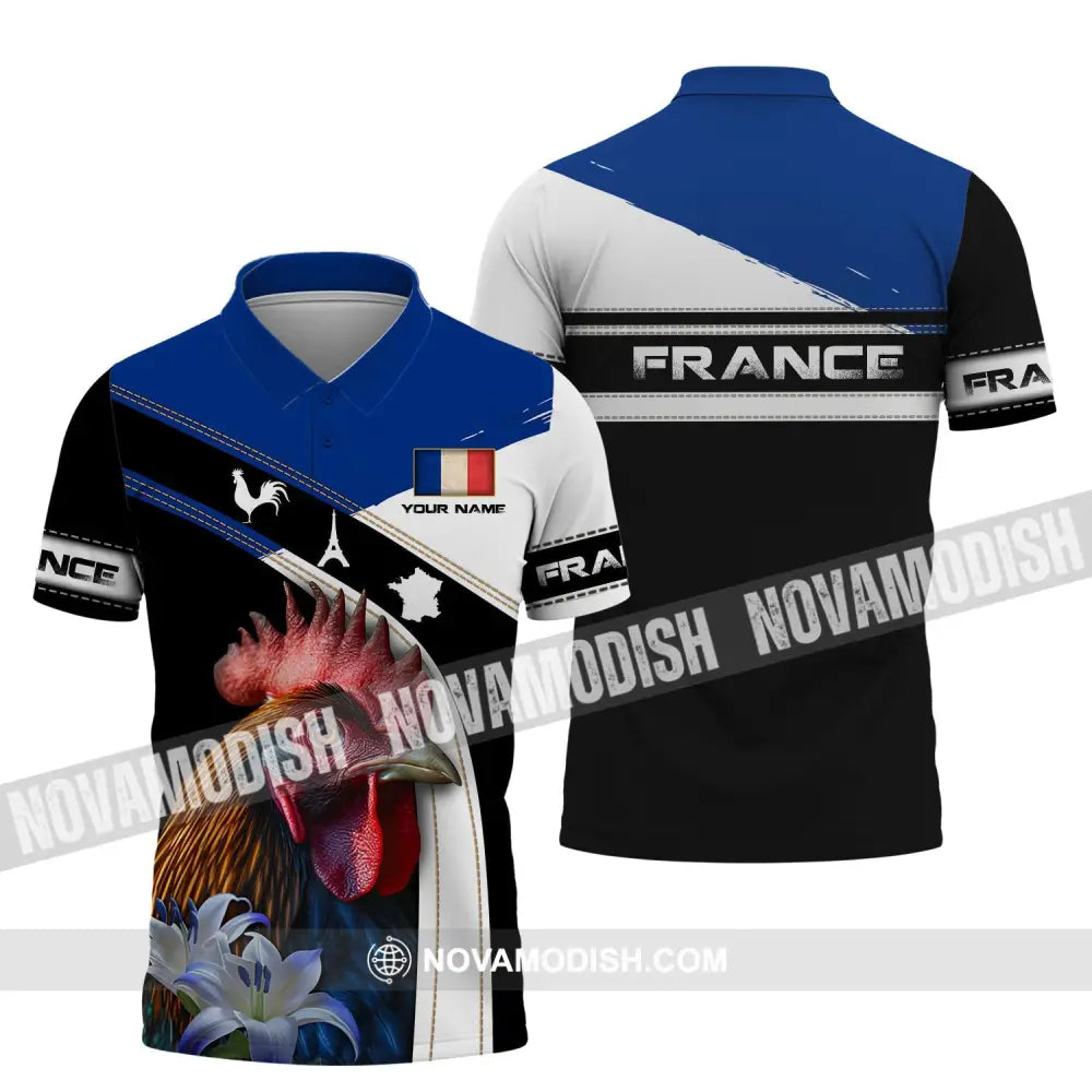 Unisex Shirt - Custom Name Shirt - France The Gallic Rooster Shirt Polo Shirt / S T-shirt