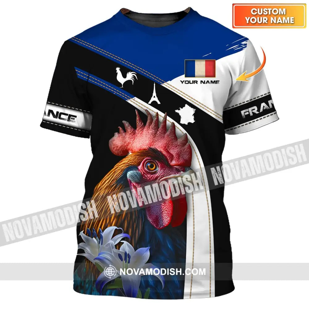 Unisex Shirt - Custom Name Shirt - France The Gallic Rooster Shirt T-shirt