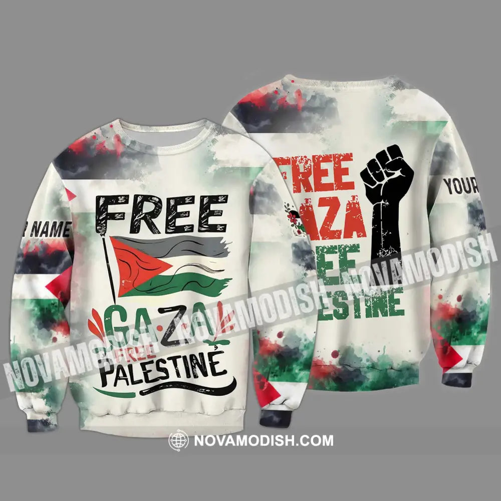 Unisex Shirt - Custom Name Shirt Free Gaza Free Palestine Long Sleeve / S T-shirt