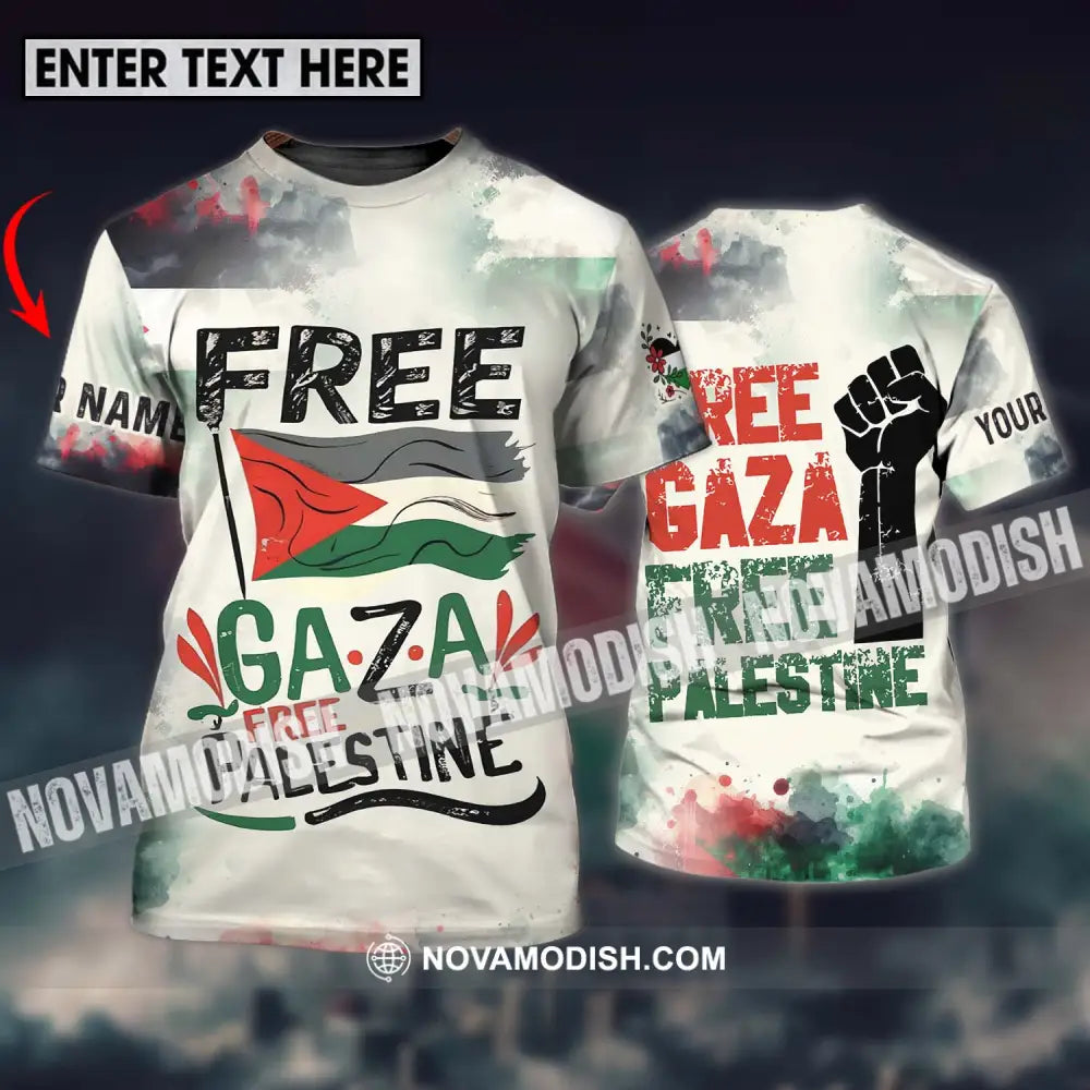 Unisex Shirt - Custom Name Shirt Free Gaza Free Palestine T-shirt