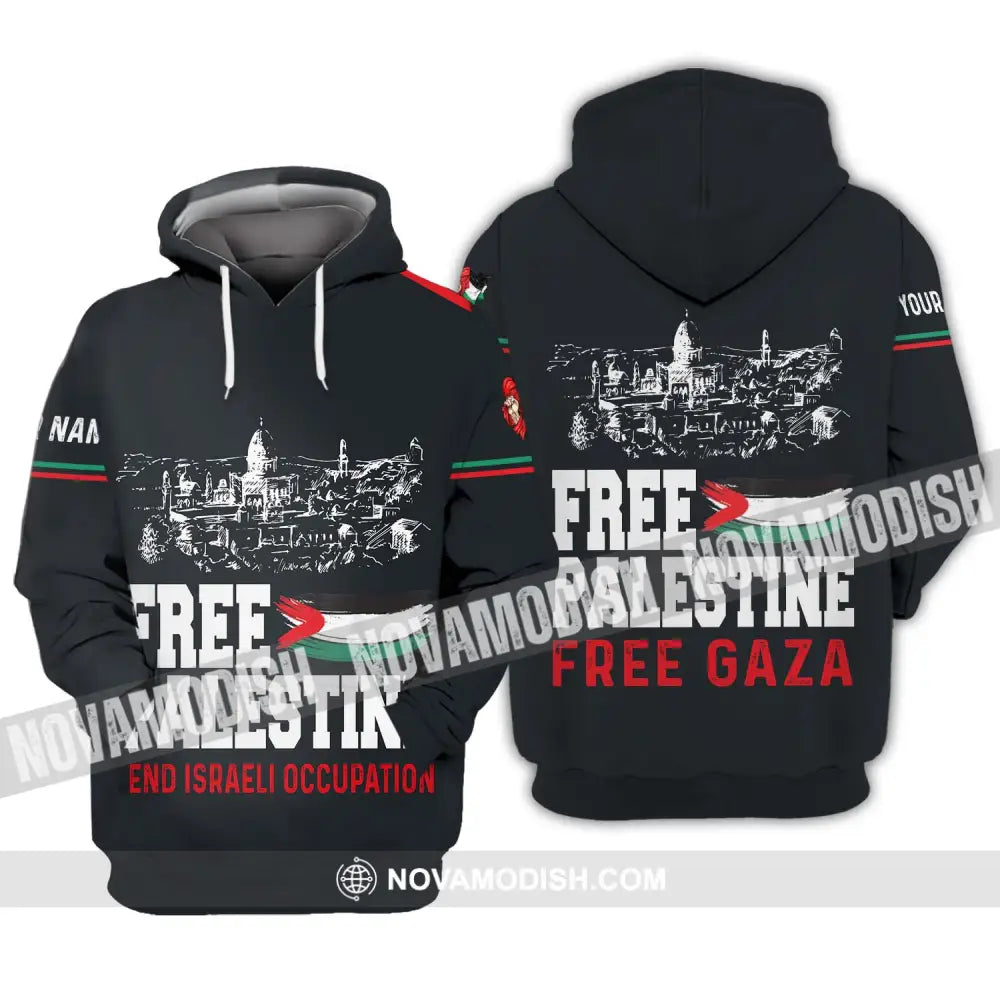 Unisex Shirt - Custom Name Free Palestine And Israeli Occupation Shirt Hoodie / S T-shirt