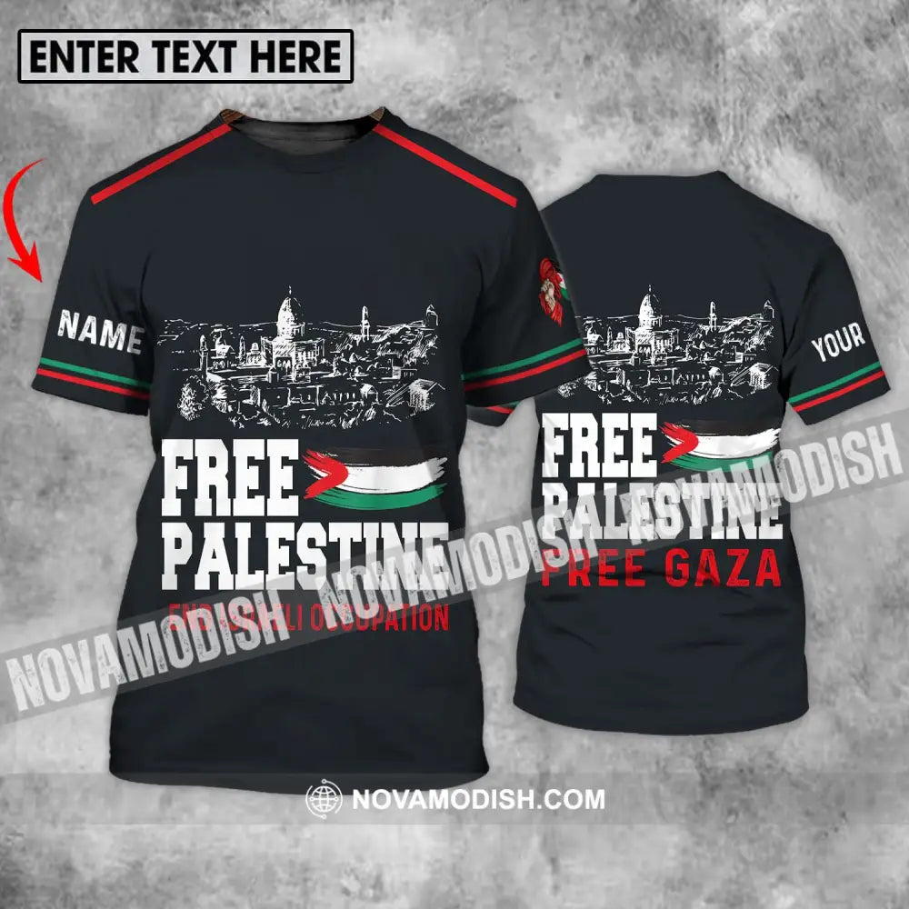Unisex Shirt - Custom Name Free Palestine And Israeli Occupation Shirt T-shirt