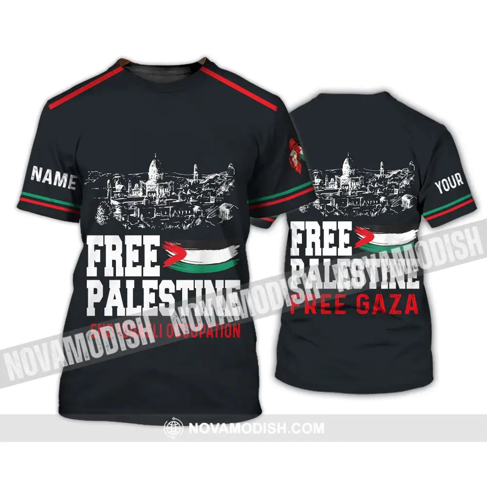 Unisex Shirt - Custom Name Free Palestine And Israeli Occupation Shirt T-Shirt / S T-shirt