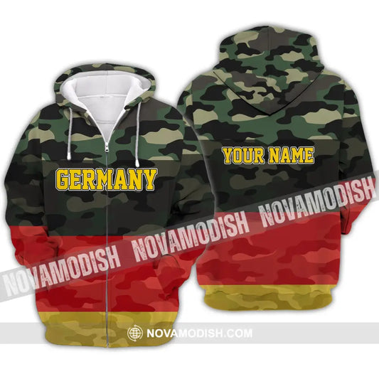 Unisex Shirt - Custom Name Shirt - Germany All Over 3D Name Shirt Zipper Hoodie / S T-shirt