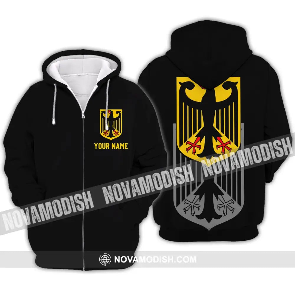 Unisex Shirt - Custom Name Shirt - Germany All Over Style Name Shirt Zipper Hoodie / S T-shirt