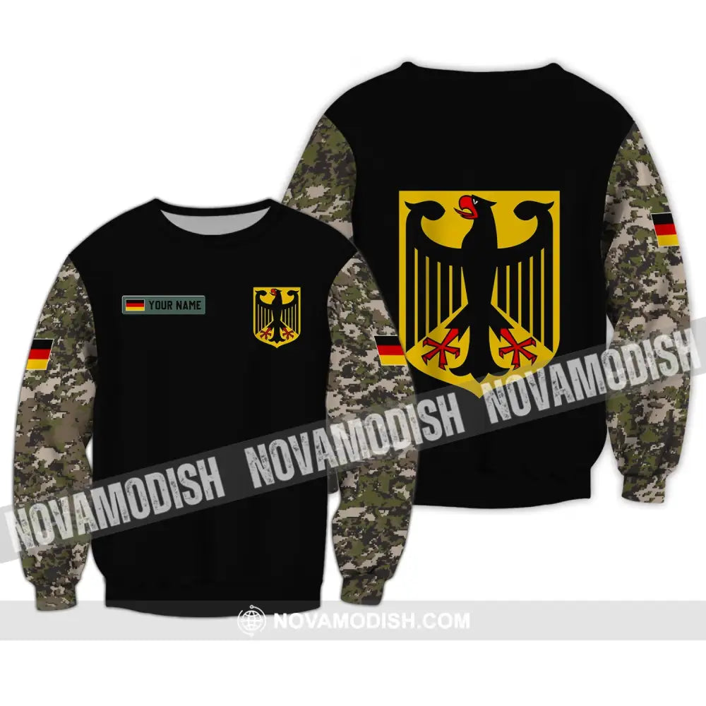 Unisex Shirt - Custom Name Shirt - Germany Army 3D Shirt Long Sleeve / S T-shirt