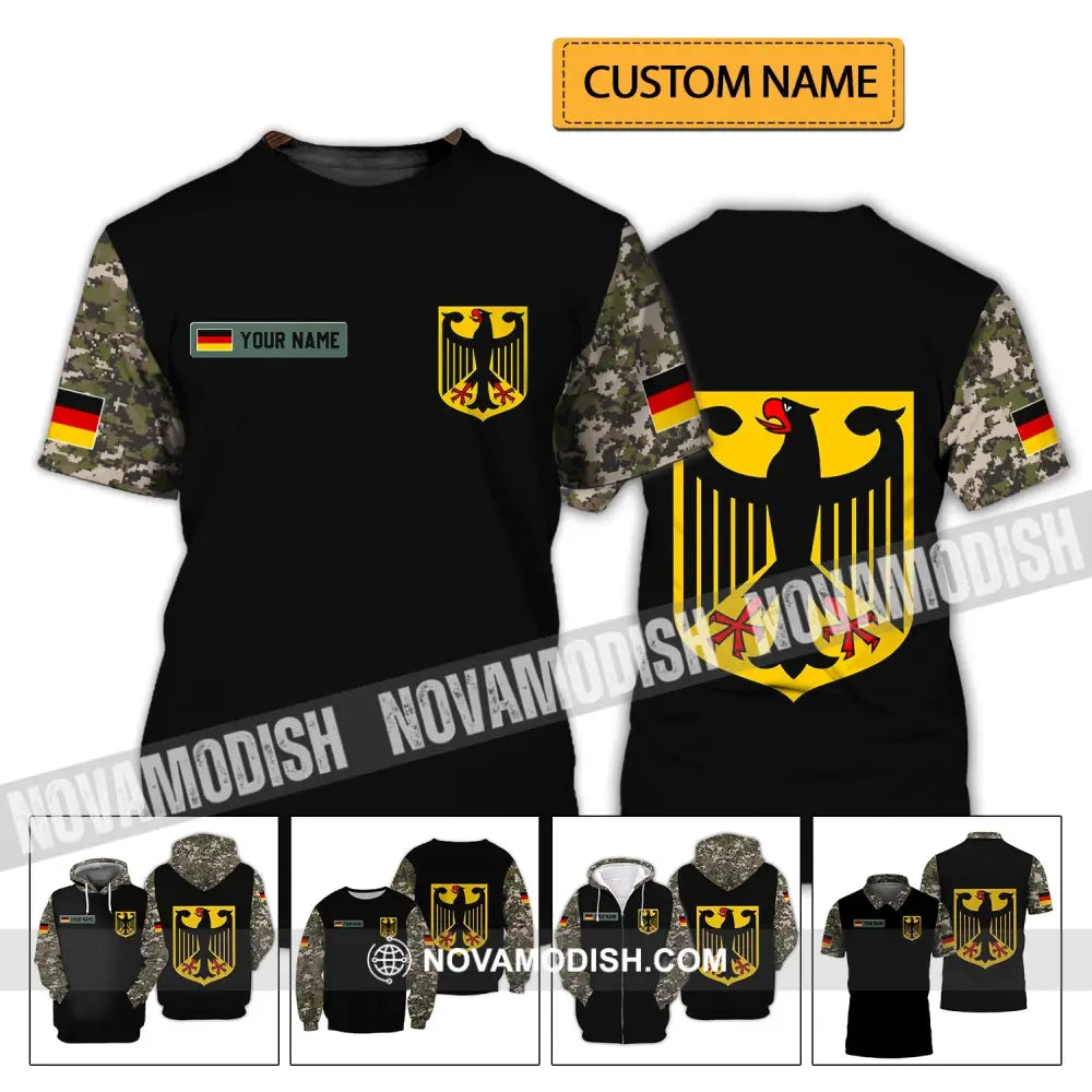 Unisex Shirt - Custom Name Shirt - Germany Army 3D Shirt T-shirt