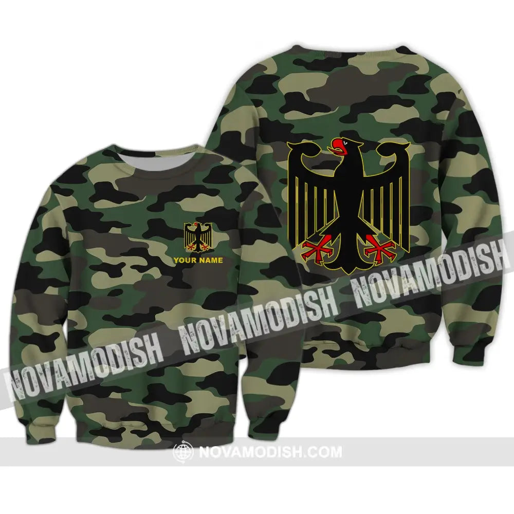 Unisex Shirt - Custom Name Shirt - Germany Camo All Over Shirt Long Sleeve / S T-shirt