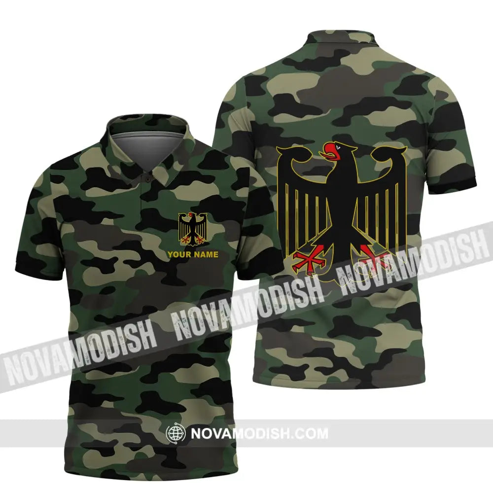 Unisex Shirt - Custom Name Shirt - Germany Camo All Over Shirt Polo Shirt / S T-shirt