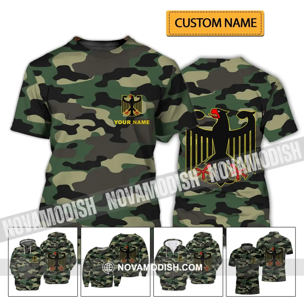 Unisex Shirt - Custom Name Shirt - Germany Camo All Over Shirt T-shirt