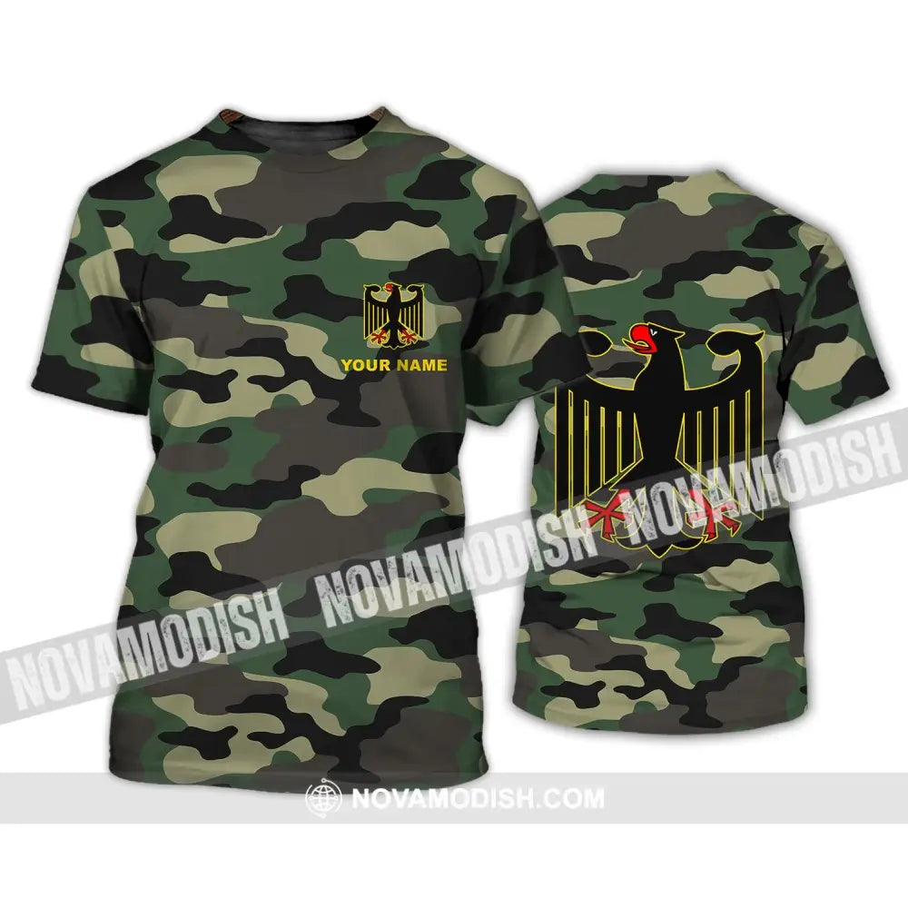 Unisex Shirt - Custom Name Shirt - Germany Camo All Over Shirt T-Shirt / S T-shirt