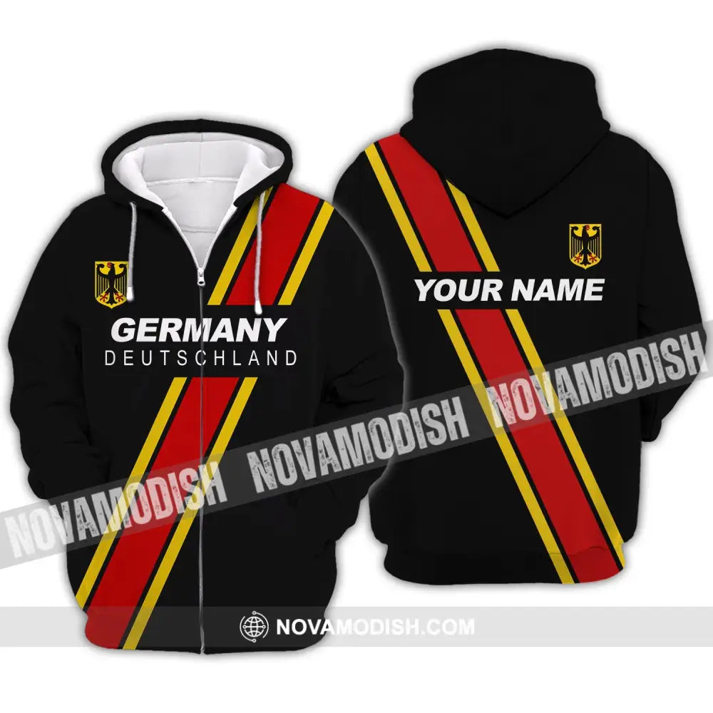 Unisex Shirt - Custom Name Shirt - Germany Deutschland Sport Style Name Shirt Zipper Hoodie / S T-shirt
