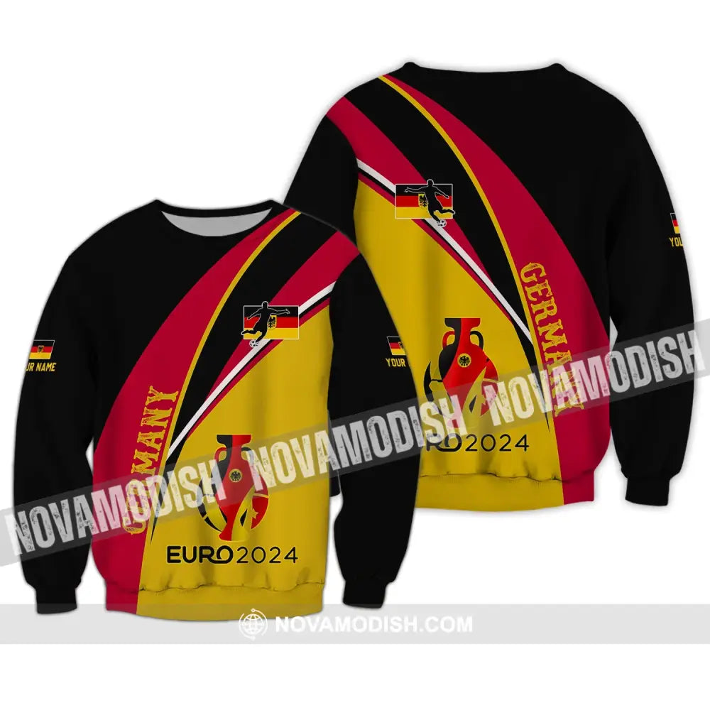 Unisex Shirt - Custom Name Shirt Germany Euro 2024 Flag Color Shirt Long Sleeve / S T-shirt