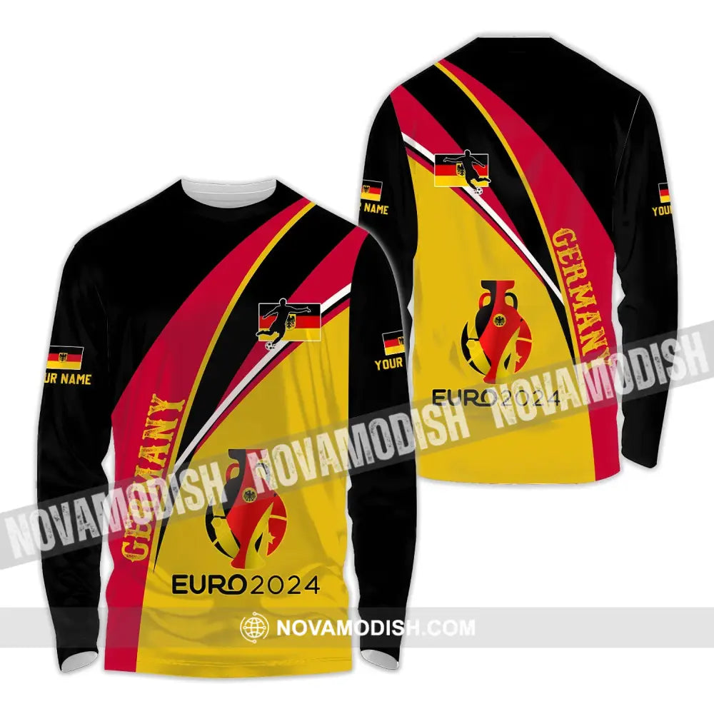 Unisex Shirt - Custom Name Shirt Germany Euro 2024 Flag Color Shirt Long Sleeve Shirt / S T-shirt