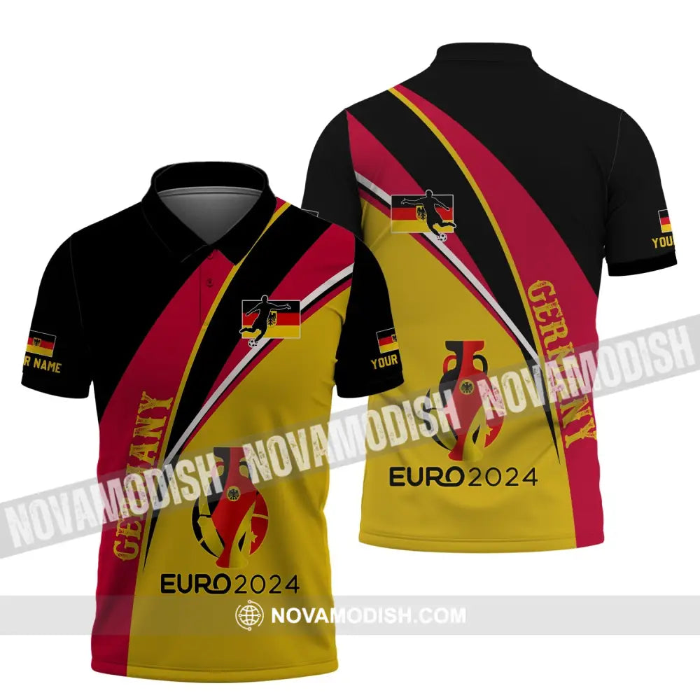 Unisex Shirt - Custom Name Shirt Germany Euro 2024 Flag Color Shirt Polo Shirt / S T-shirt