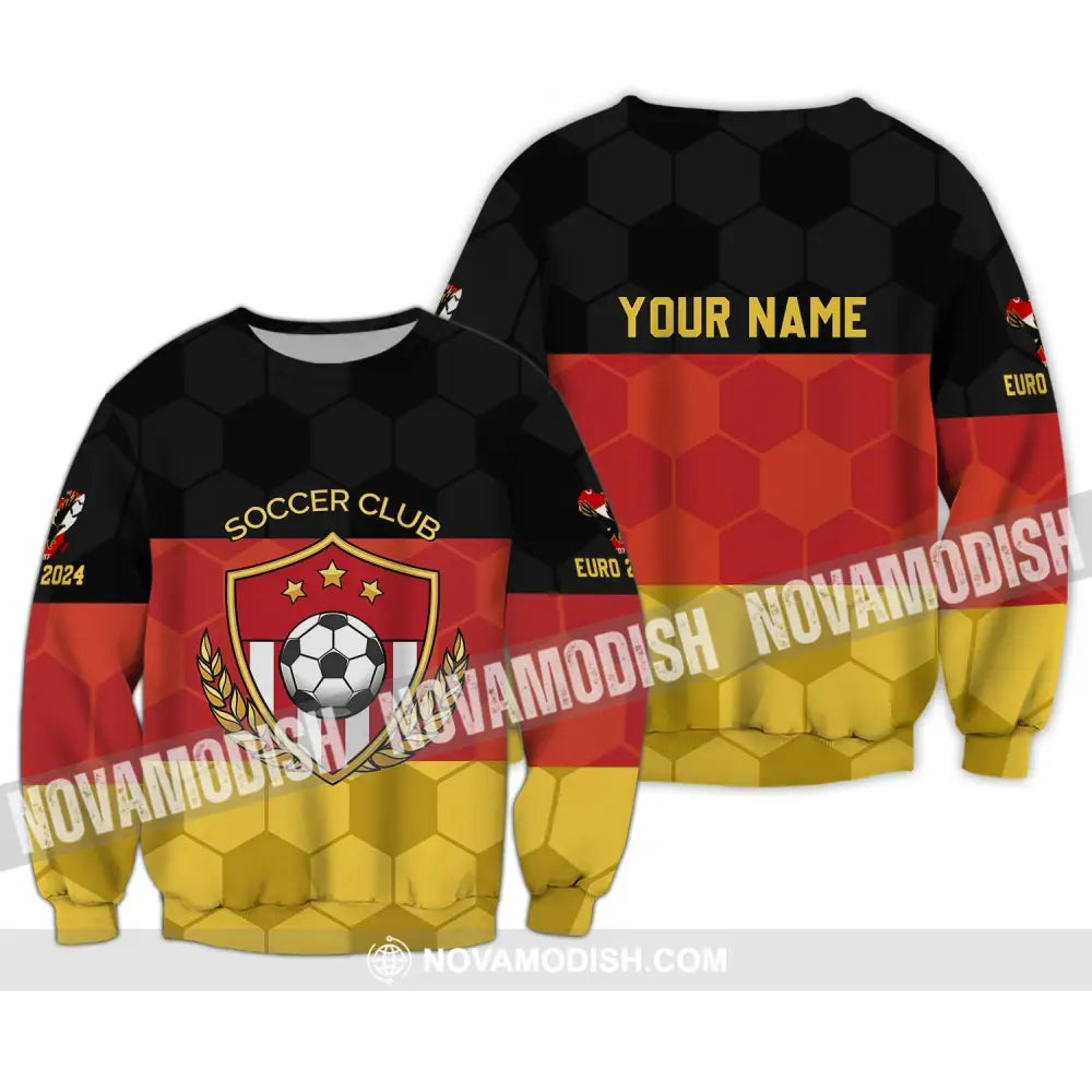 Unisex Shirt - Custom Name Shirt Germany Flag Color And Icon Long Sleeve / S T-shirt