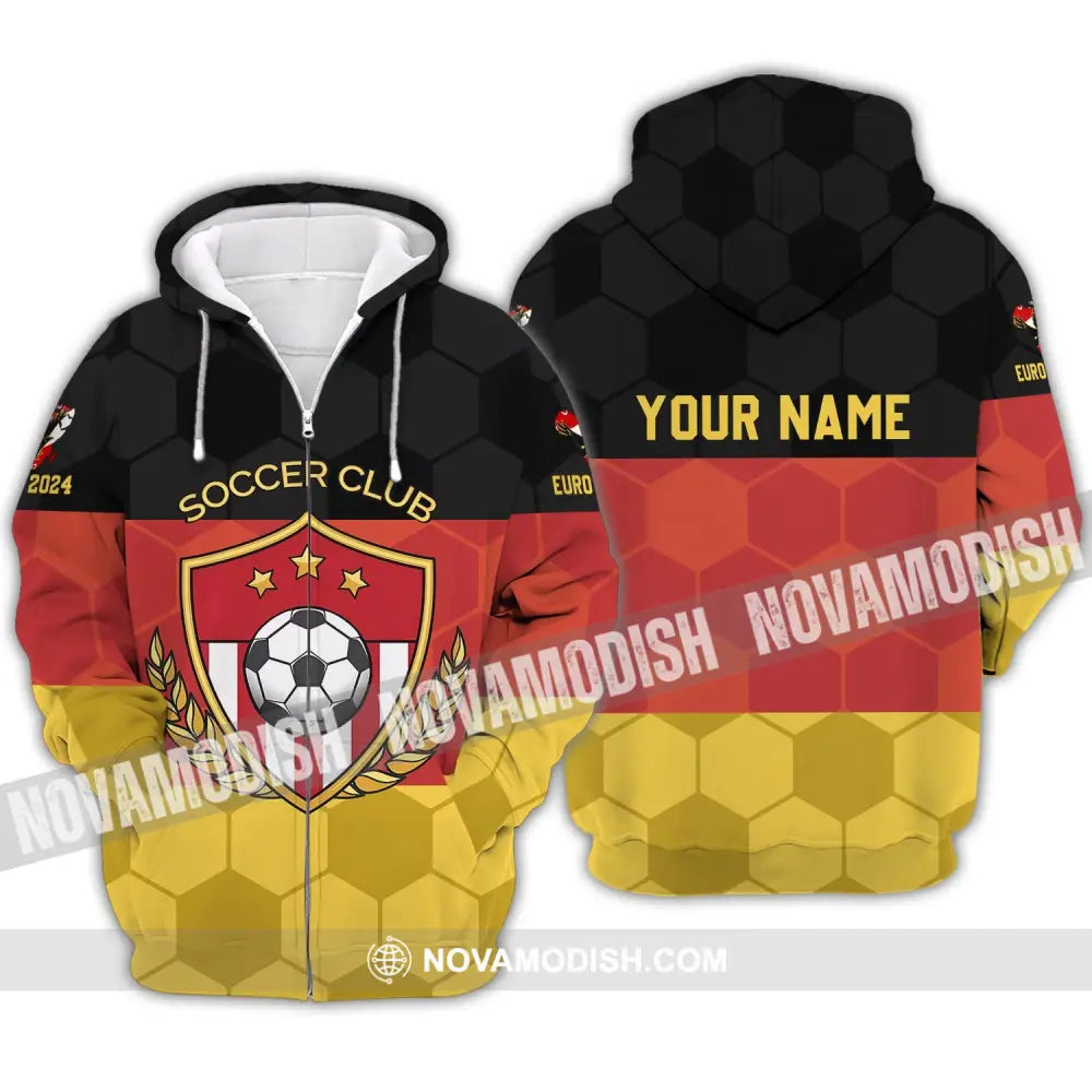 Unisex Shirt - Custom Name Shirt Germany Flag Color And Icon Zipper Hoodie / S T-shirt