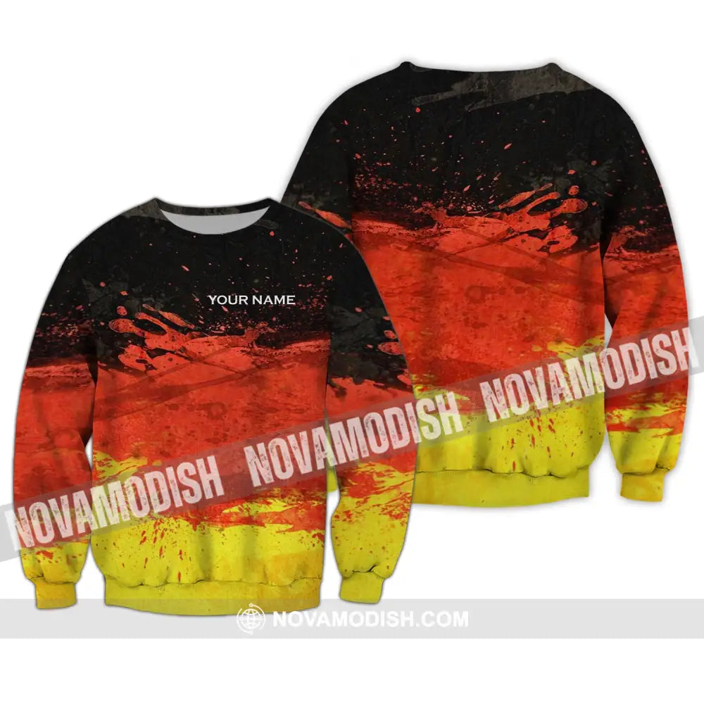 Unisex Shirt - Custom Name Shirt - Germany Flag Color Shirt Long Sleeve / S T-shirt