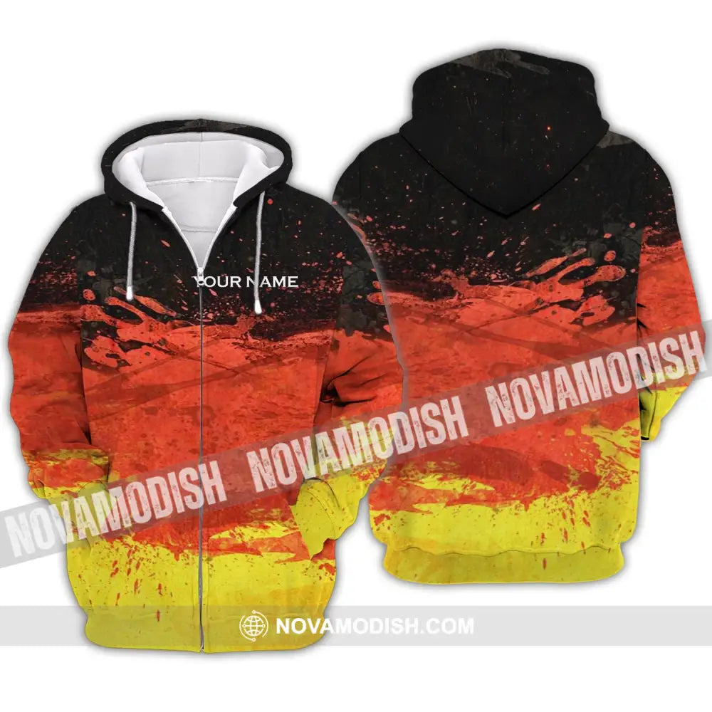 Unisex Shirt - Custom Name Shirt - Germany Flag Color Shirt Zipper Hoodie / S T-shirt