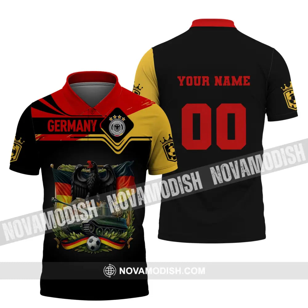 Unisex Shirt Custom Name Germany Football Polo Long Sleeve Soccer Lover / S T-Shirt