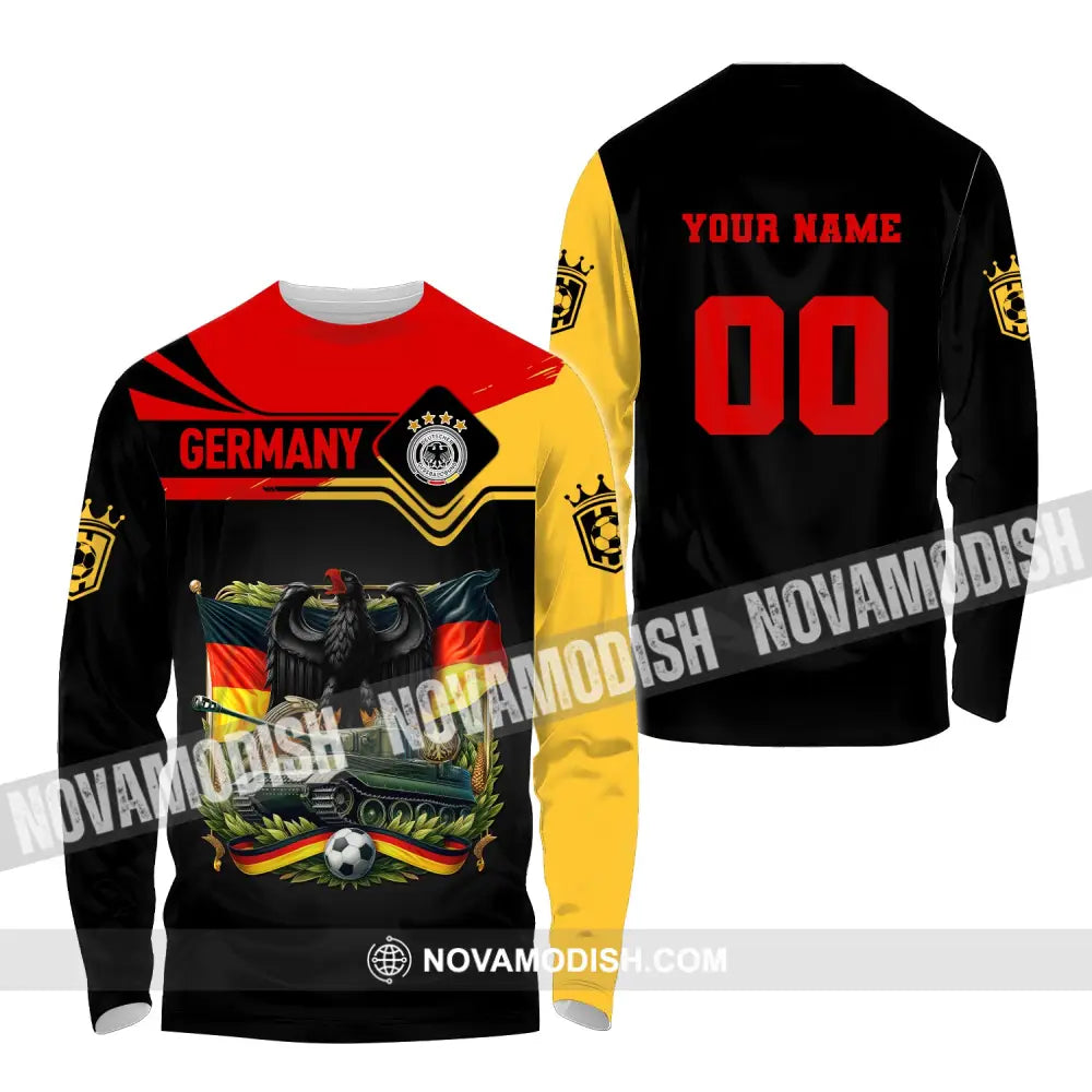 Unisex Shirt Custom Name Germany Football Polo Long Sleeve Soccer Lover / S T-Shirt