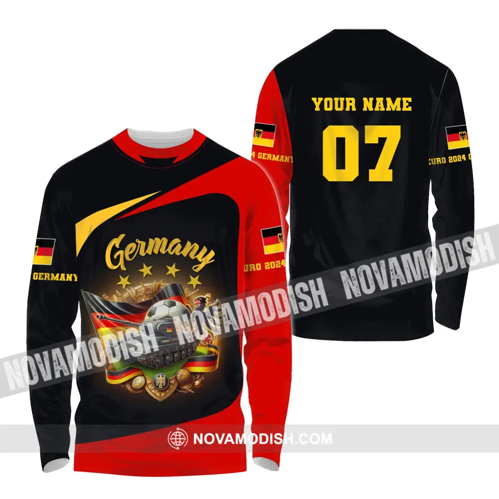 Unisex Shirt Custom Name Germany Football Polo Long Sleeve Soccer Lover / S T-Shirt