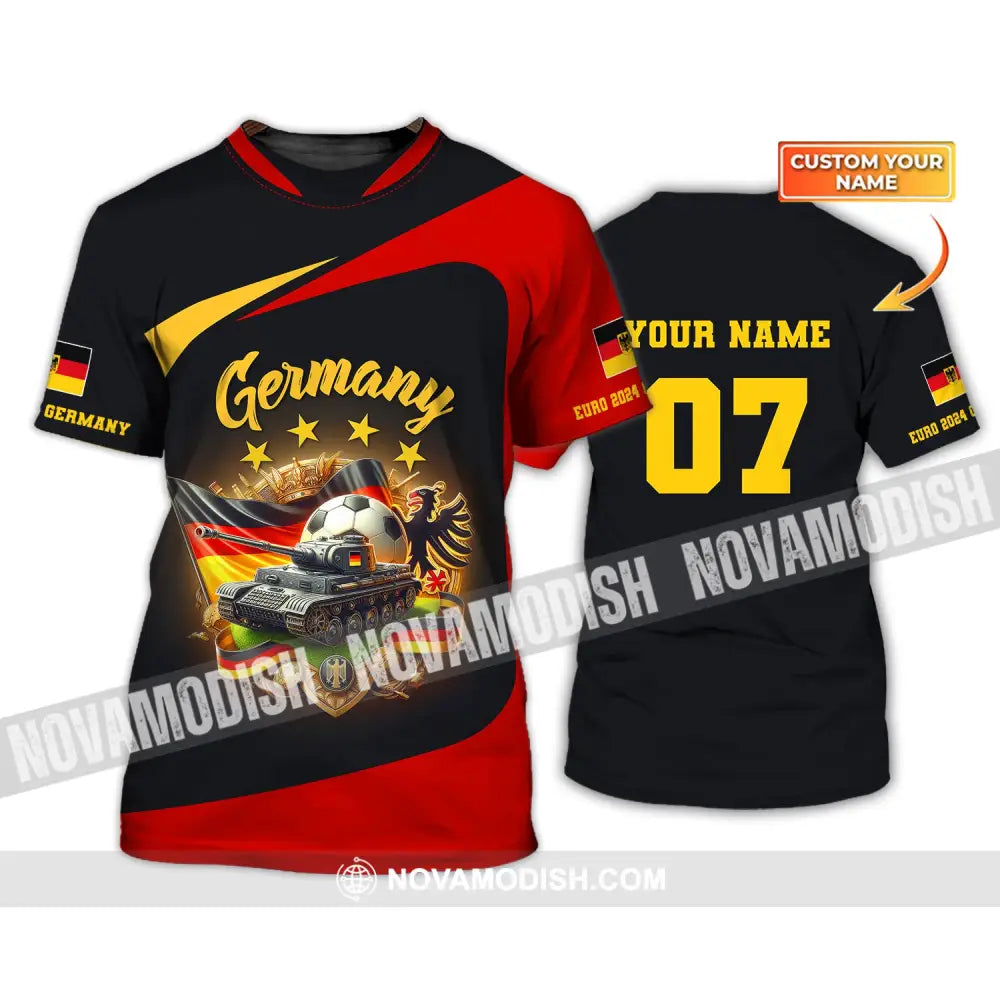 Unisex Shirt Custom Name Germany Football Polo Long Sleeve Soccer Lover T-Shirt