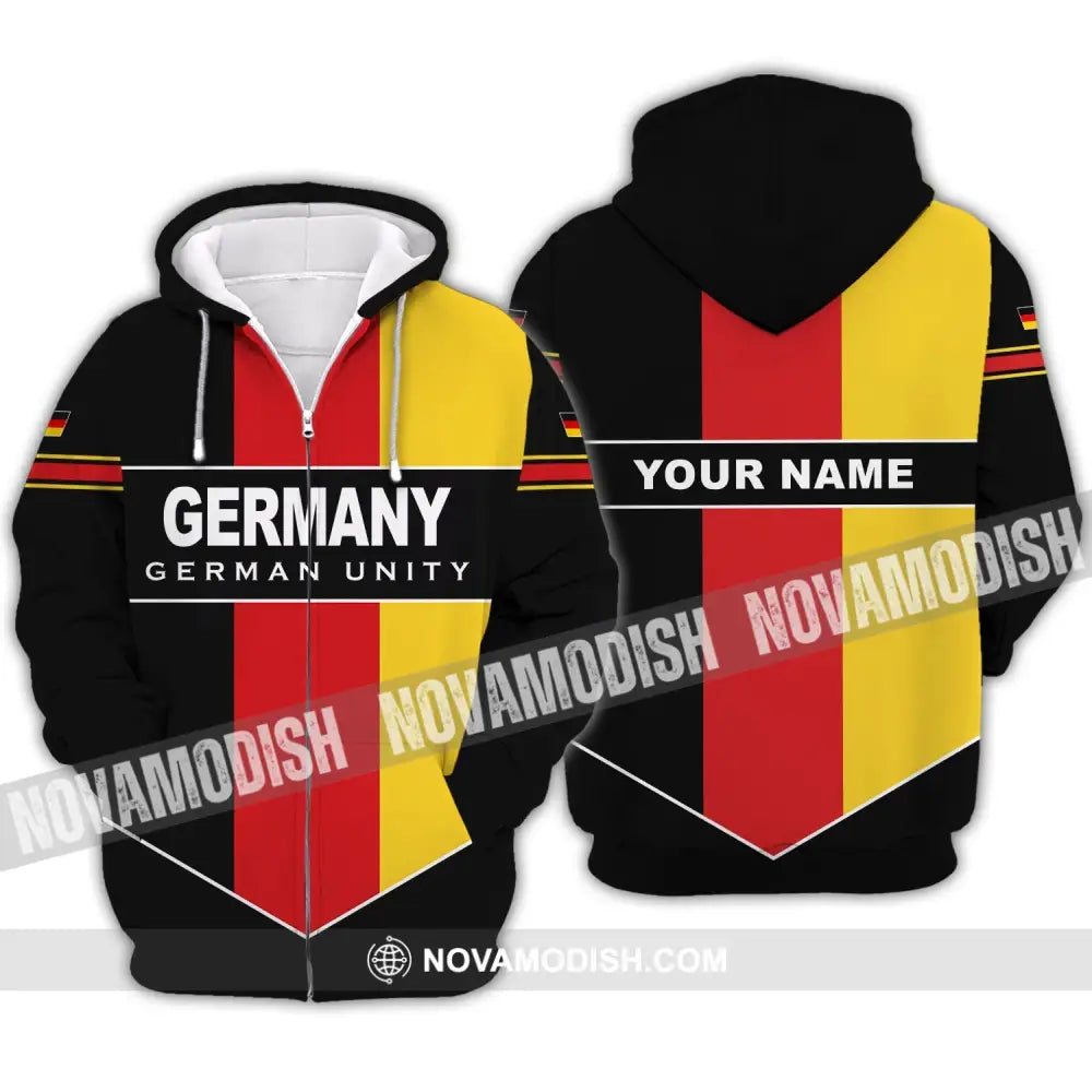 Unisex Shirt - Custom Name Shirt - Germany German Unity Shirt Zipper Hoodie / S T-shirt