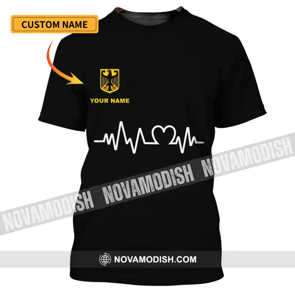Unisex Shirt - Custom Name Shirt - Germany Heartbeat Name 3D Shirt T-shirt