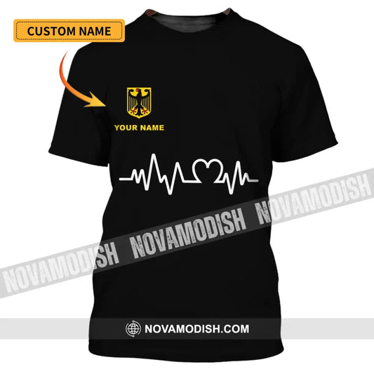 Unisex Shirt - Custom Name Shirt - Germany Heartbeat Name 3D Shirt T-shirt