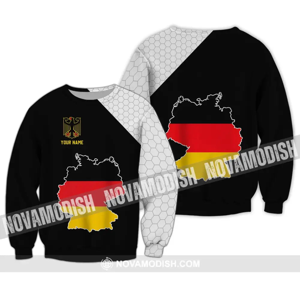 Unisex Shirt - Custom Name Shirt - Germany Map Version Shirt Long Sleeve / S T-shirt