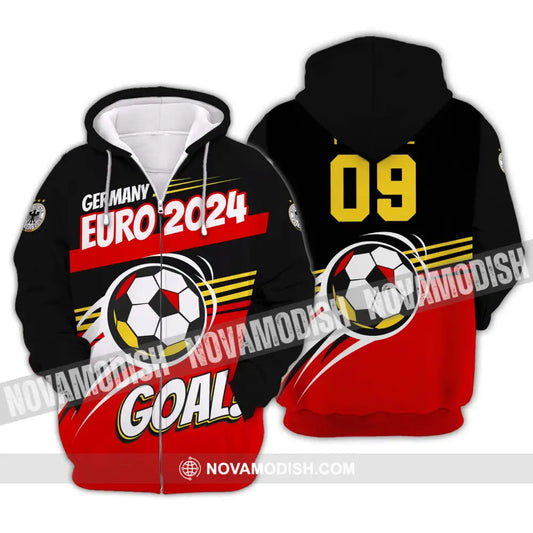 Unisex Shirt - Custom Name Shirt Germany National Team Euro 2024 Goal! Zipper Hoodie / S T-shirt