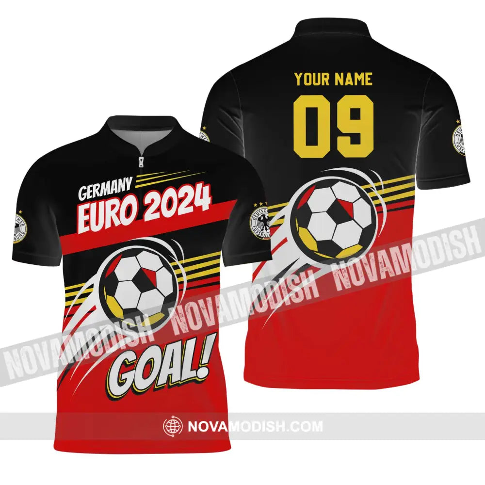 Unisex Shirt - Custom Name Shirt Germany National Team Euro 2024 Goal! Zipper Polo Shirt / S T-shirt