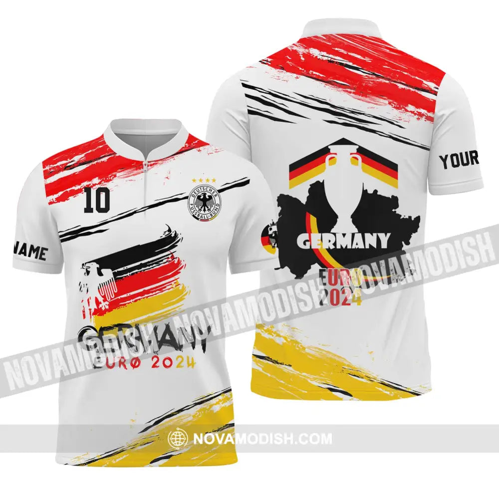 Unisex Shirt - Custom Name Shirt Germany National Team Euro 2024 Shirt Zipper Polo Shirt / S T-shirt