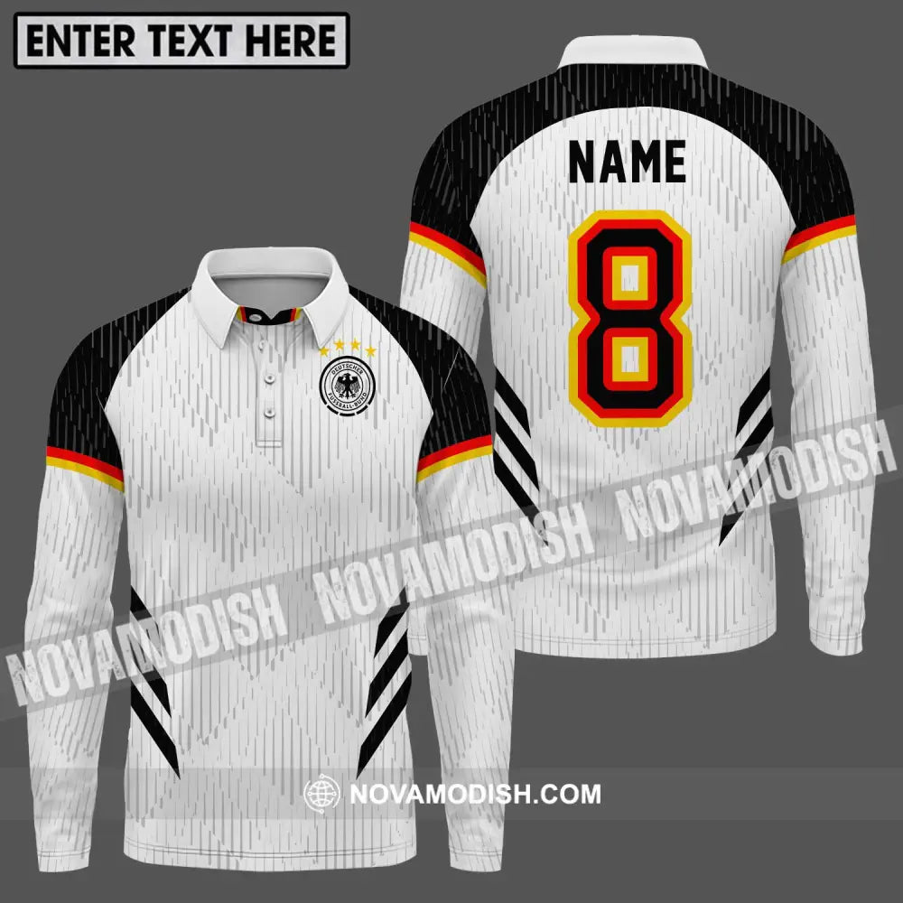 Unisex Shirt - Custom Name Shirt Germany National Team Shirt Long Sleeve Polo / S T-shirt
