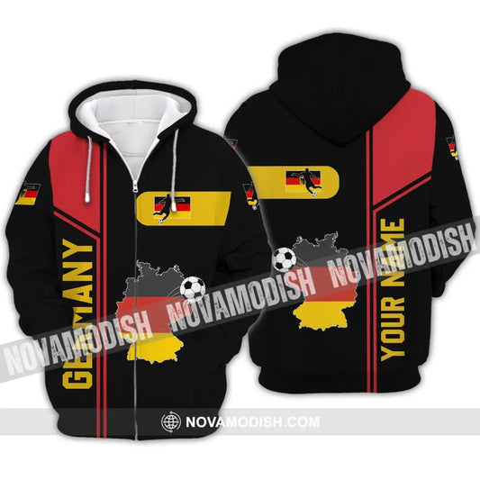 Unisex Shirt - Custom Name Shirt Germany National Team Map And Flag Color Shirt Zipper Hoodie / S T-shirt