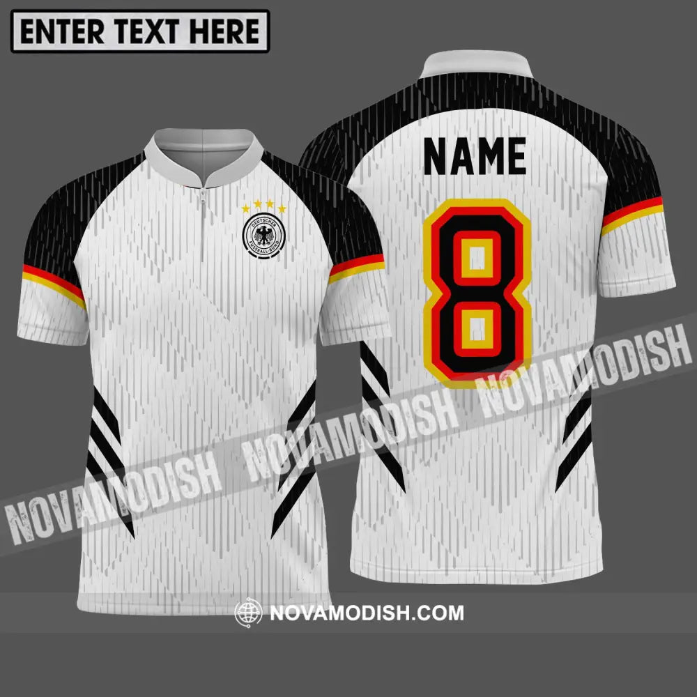 Unisex Shirt - Custom Name Shirt Germany National Team Shirt Zipper Polo Shirt / S T-shirt