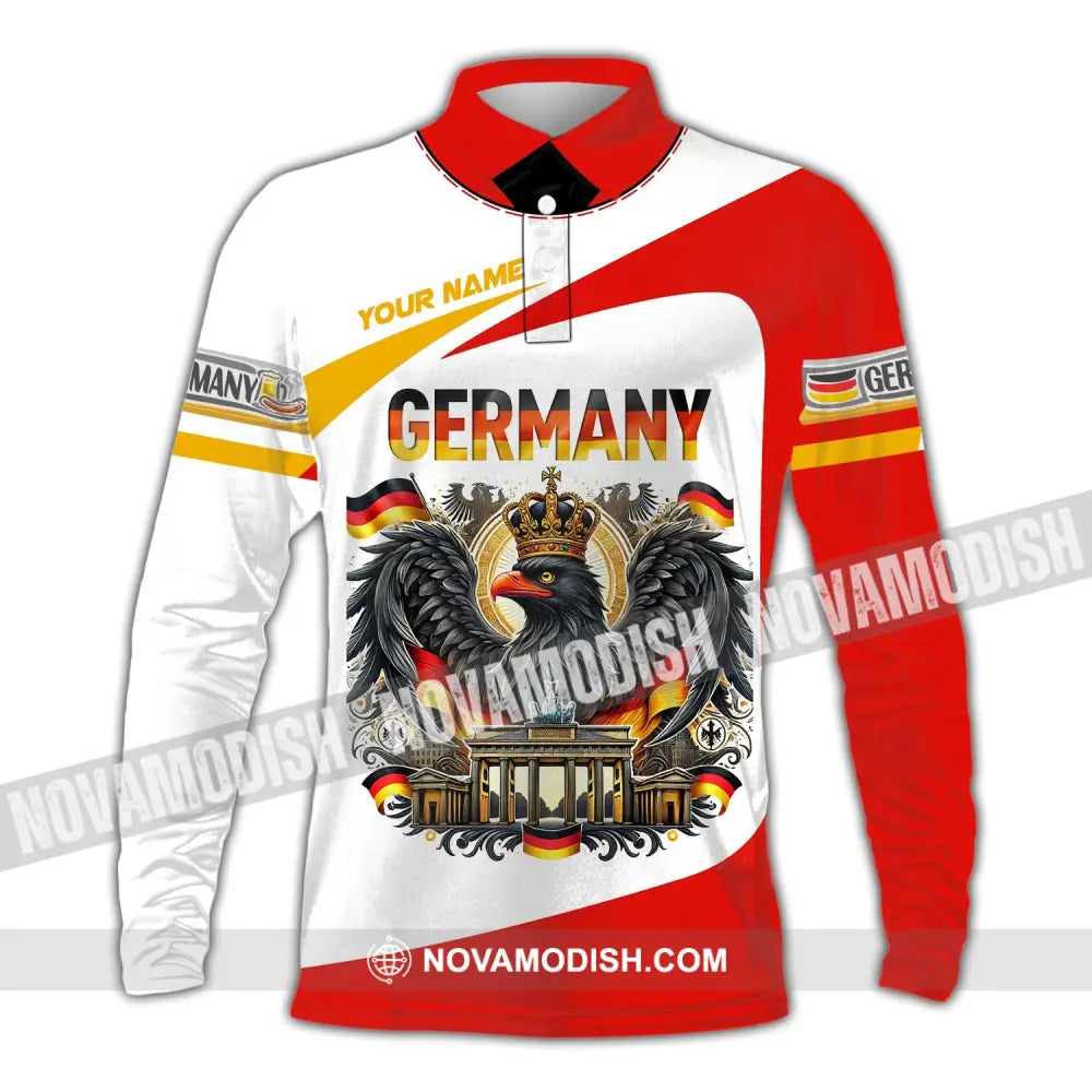 Unisex Shirt Custom Name Germany Polo Long Sleeve Gift / S T-Shirt